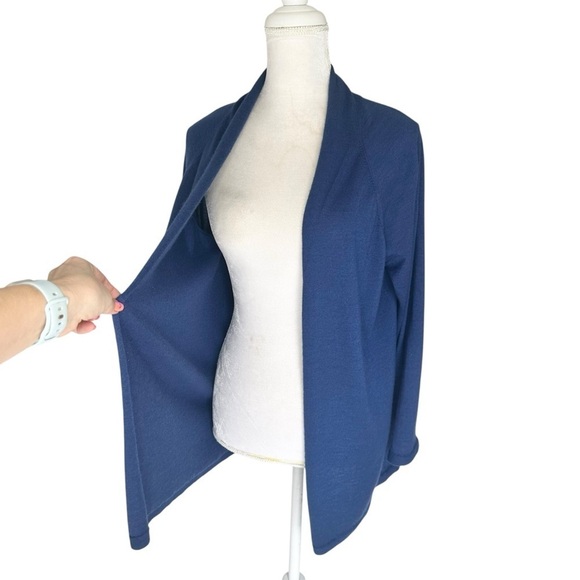 Manrico Cashmere silk blue purple open cardigan sweater large - Picture 9 of 15